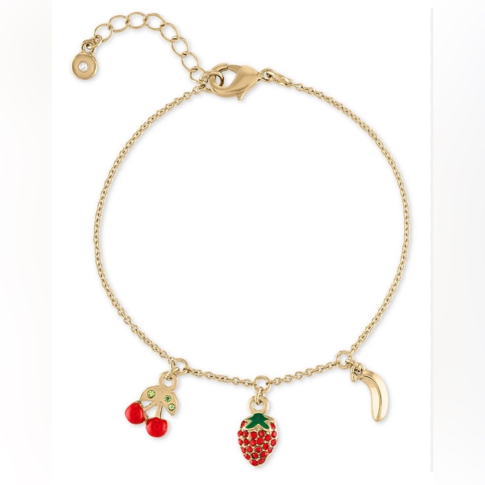 Rachel Roy Dainty Gold Tone Fruit Bracelet